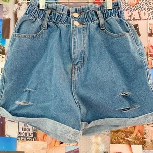 Aaron & Amber High Rise Denim Shorts